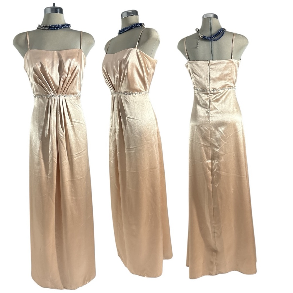 Cream Ruched Spaghetti Strap Maxi Gown